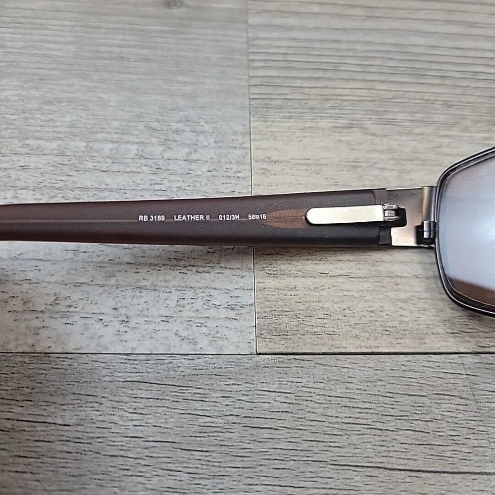 Ray Ban RB3189 012/3H Sunglasses Leather II 58-16 FRAMES‎ ONLY Italy Glasses